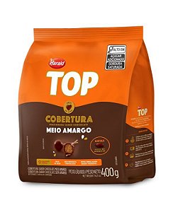 Cobertura Harald Top Chocolate Meio Amargo Gotas - Pacote 400G