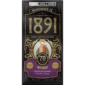 Chocolate 1891 Intense 70% Cacau - Embalagem com 90G