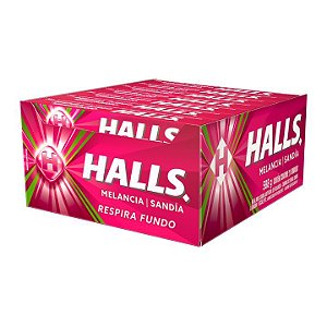 Bala Halls sabor Melancia - Display com 21 unidades de 28G