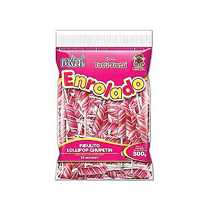 Pirulito Mini Enrolado Rosa - Pacote com 300G