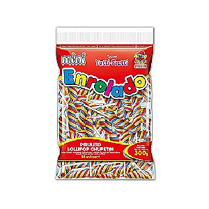 Pirulito Mini Enrolado Tutti Frutti Colorido - Pacote com 300G