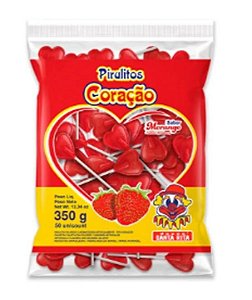 Pirulito Coração Morango 350G
