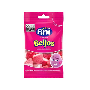 Gelatina Fini Beijos de Morango - Pacote 35G