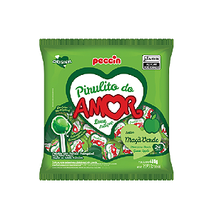 Pirulito Maça Verde Do Amor Peccin - Pacote 480G