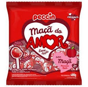 Pirulito Maça Do Amor Peccin - Pacote com  480G