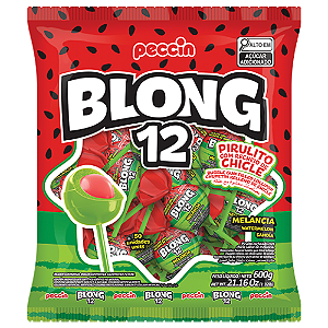 Pirulito Blong 12 Sabor Melancia - Pacote com 600G