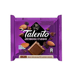Chocolate Talento Amêndoas e Passas - Embalagem com 25G