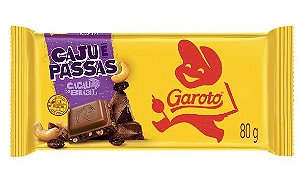 Chocolate Garoto Castanha de Caju e Passas 80G