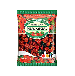 Bala Dura Dori Polpa Natural Sabor Morango Recheada - Embalagem com 600G