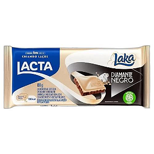 Chocolate Lacta Diamante Negro e Laka - Embalagem com 80G