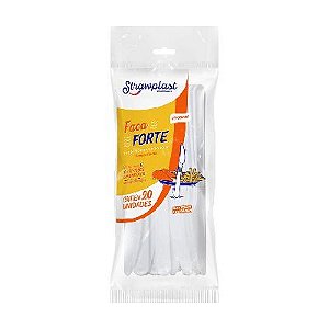 Faca Forte Strawplast Cor Branco - Pacote com 20 UN