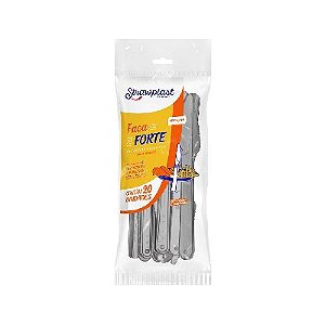 Faca Forte Strawplast Cor Prata - Pacote com 20 UN
