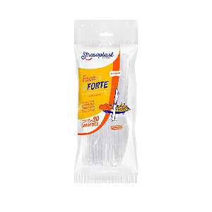 Faca Forte Strawplast Cor Cristal - Embalagem com 20 UN
