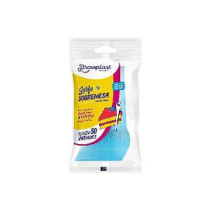 Garfo Sobremesa Strawplast Cor Azul - Pacote com 50 UN