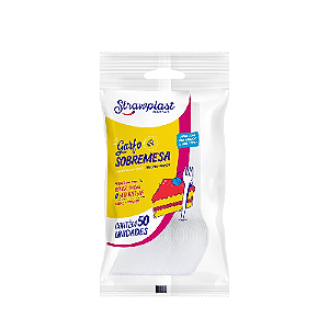Garfo Sobremesa Strawplast Cor Branco - Embalagem com 50 UN