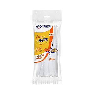 Garfo Forte Strawplast Cor Branco - Pacote com 20 UN