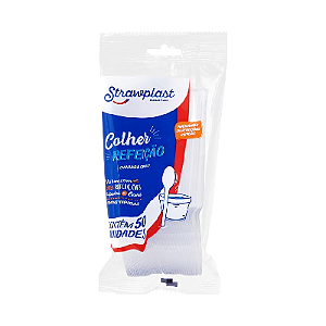 Colher Refeição Strawplast Cor Cristal - Embalagem com 50 UN