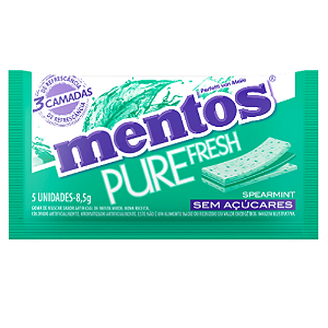 Mentos Pure Fresh Spearmint - Embalagem com 8,5G