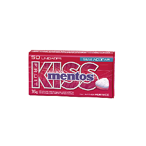 Mentos Kiss Sem  Açucar - Sabor Morango