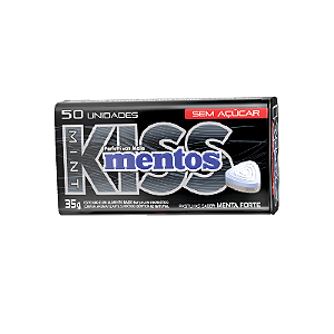 Pastilha Mentos Kiss Sabor Menta Forte - Embalagem com 35G