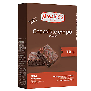 Chocolate em Pó Mavalério Solúvel 70% Cacau - Embalagem com 200G