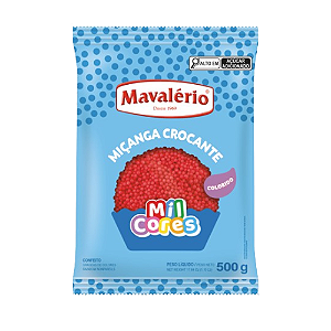 Confeito Mavalério Miçanga Vermelho - Embalagem com 500G