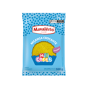 Confeito Mavalério Miçanga Amarela - Embalagem com 500G