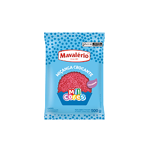 Confeito Mavalério Miçanga Rosa - Embalagem com 500G