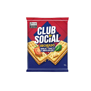 Biscoito Club Social Recheado Sabor Queijo, Tomate e Manjericão - Pacote com 106G