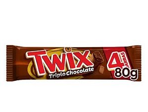 Twix Triplo Sabor Chocolate 4 Barras - 80G