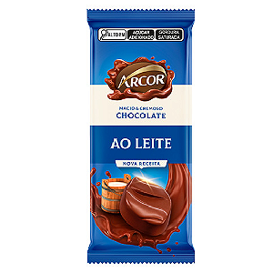 Chocolate Arcor ao Leite - Embalagem 80G
