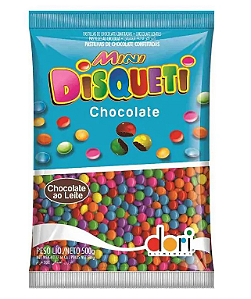 Confeito Disqueti Mini Sabor Chocolate - Embalagem com 500G