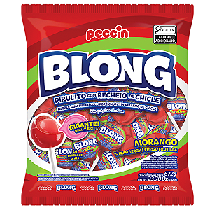 Pirulito Blong Sabor Morango - Pacote com 672G