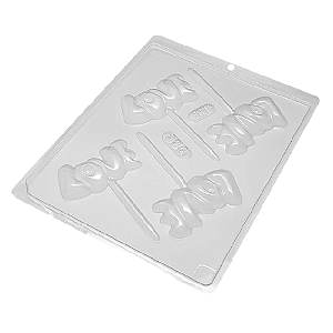 Forma De Acetato Simples Pirulito Love - Forminha com 4 Moldes