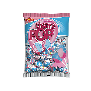 Pirulito Cherry Pop Sabor Algodão Doce - Pacote com 700G