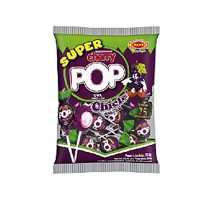 Pirulito Cherry Pop Sabor Uva - Pacote com 750G
