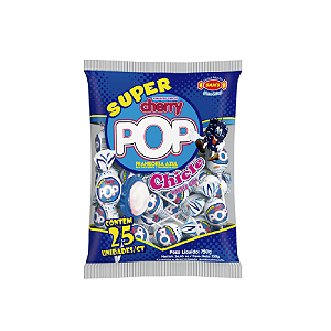 Pirulito Super Cherry Framboesa Azul - Pacote com 750G