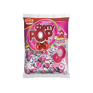 Pirulito Cherry Pop Sabor Cereja - Pacote com 700G