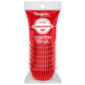 Forminha Papel Regina Nº 05 Vermelha - Embalagem com 100 UN