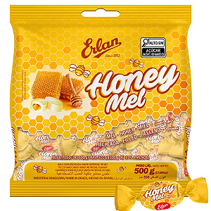 Bala Dura Erlan Sabor Mel - Embalagem com 500G
