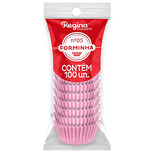 Forminha Papel Regina Nº 05 Rosa Candy - Embalagem com 100 UN
