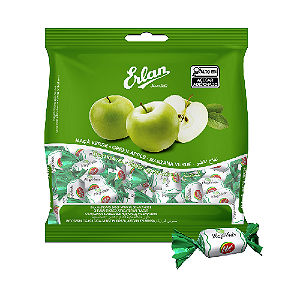 Bala Mastigável Maça Verde Erlan 500G