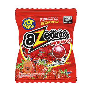 Pirulito Pop Mania Azedinha Morango - Pacote com 600G