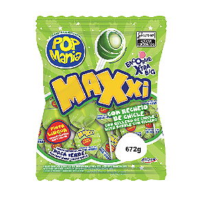 Pirulito Pop Mania Maxi Maça Verde - Pacote com 672G