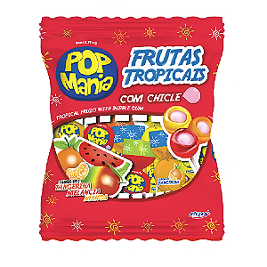 Pirulito Pop Mania Frutas Tropicais - Pacote com 600G