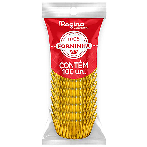 Forminha Laminada Regina Nº 05 Ouro - Embalagem com 50 UN
