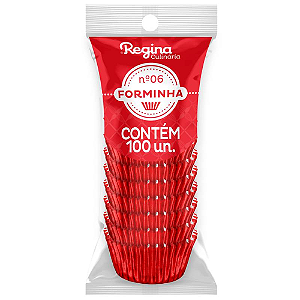 Forminha Laminada Regina Nº 05 Vermelho - Embalagem com 50 UN