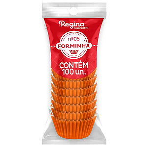 Forminha Papel Regina Nº 05 Laranja - Embalagem com 100 UN