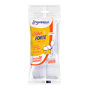 Colher Forte Strawplast Cor Cristal - Embalagem com 20 UN