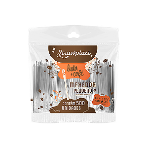 Mexedor Pequeno Strawplast Cor Cristal - Embalagem com 500UN